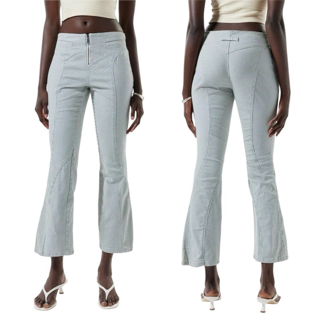 UO Silence + Noise Toni Moto Flare Crop Pants Size 2/ 28 Waist Beach Y2k Hippie